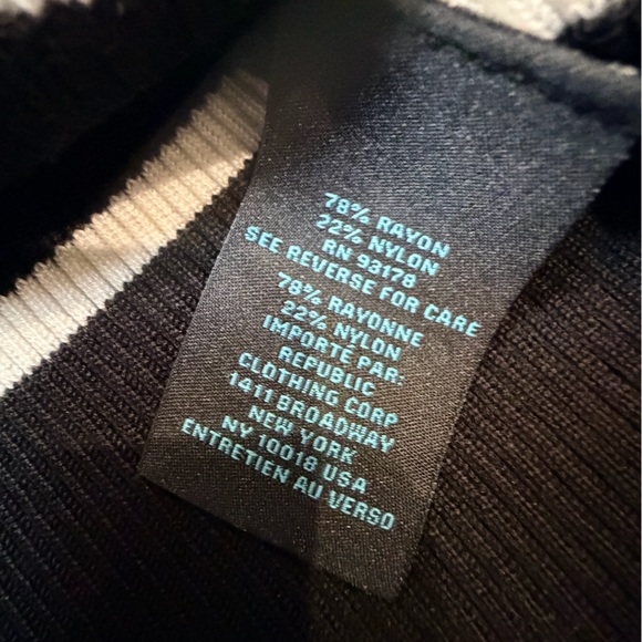 Faith and Zoe Black White Striped Cardigan Gold Buttons Small Preppy - Picture 7 of 9